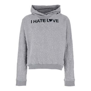 Jordanluca Men Grey Hoodie With Fixed Hood And Print On The Front In Cotton Man